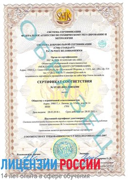 Образец сертификата соответствия Вышний Волочек Сертификат OHSAS 18001